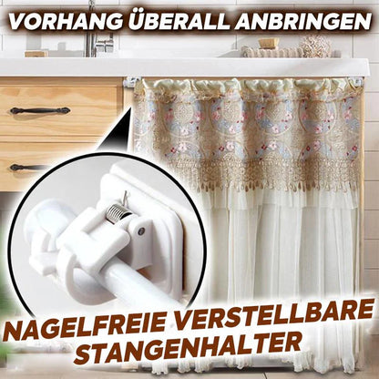 Self - Adhesive Curtain Rod Holders - Simple, Stable & Nail - Free