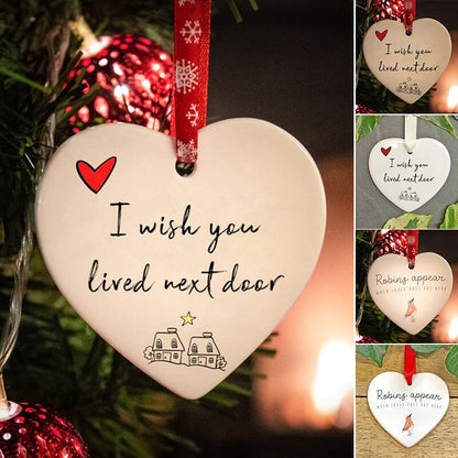 Heart - Shaped Christmas Pendant Made From Ceramic