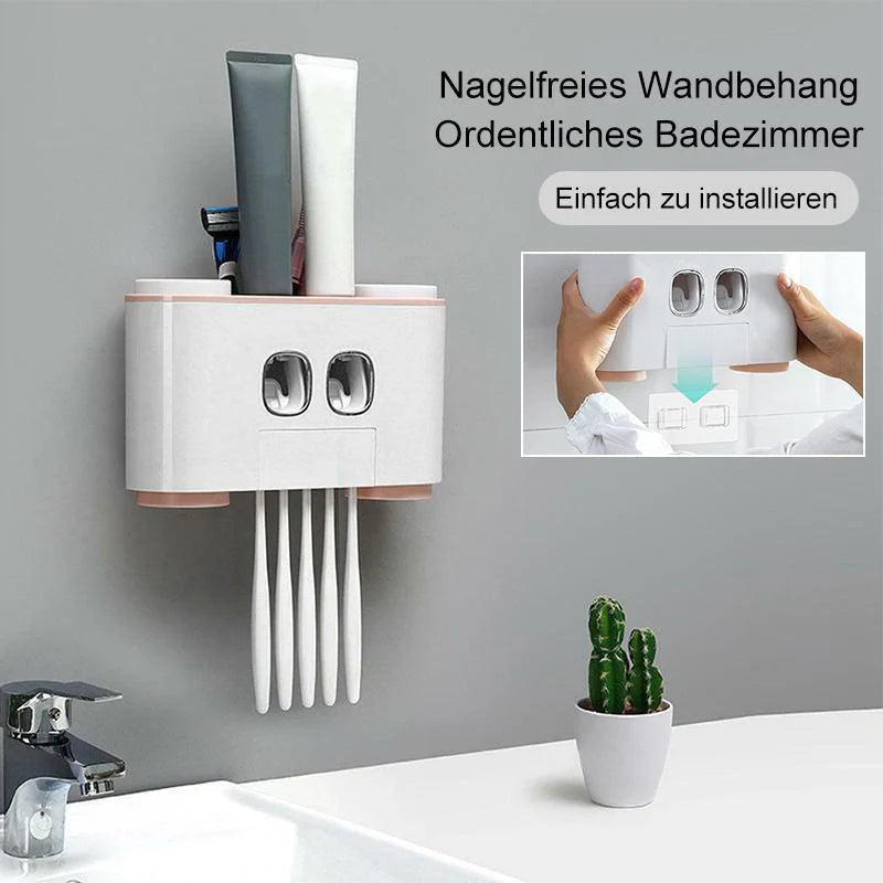 Practical Toothbrush Holder and Toothpaste Dispenser Set