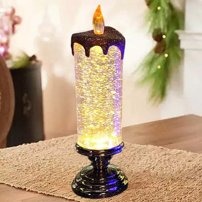 Led Christmas Candles with Glitter Effect