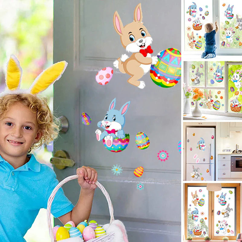 Spring Magic - Easter Bunny Window Stickers for a Festive Decoration