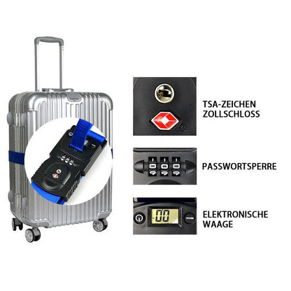 Luggage Strap with Integrated Scales and Combination Lock