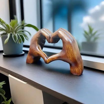 Decorative Wooden Heart Statue