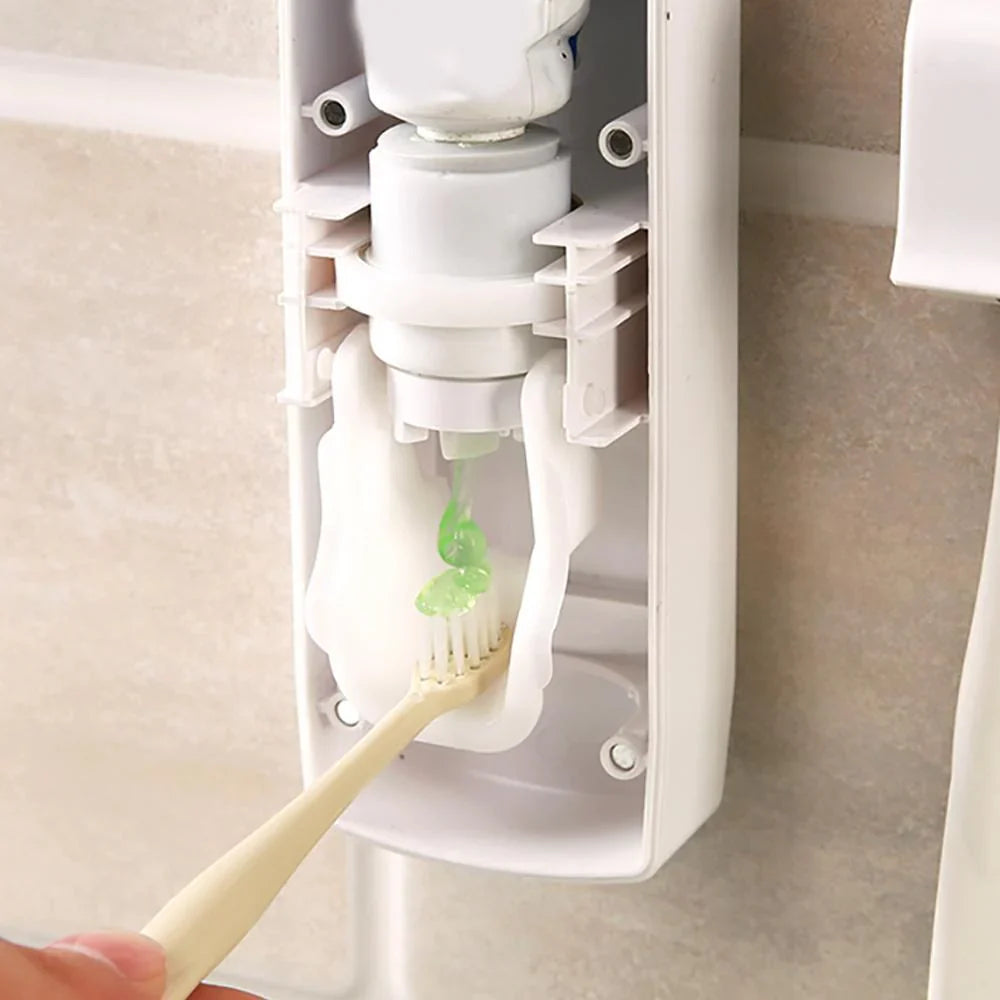 Practical Toothpaste Dispenser & Toothbrush Holder Set