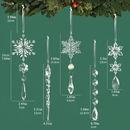 Crystal Snowflakes Christmas Tree Decorations