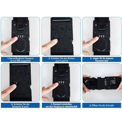 Luggage Strap with Integrated Scales and Combination Lock