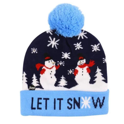 Christmas Led Knitted Hat with a Festive Design