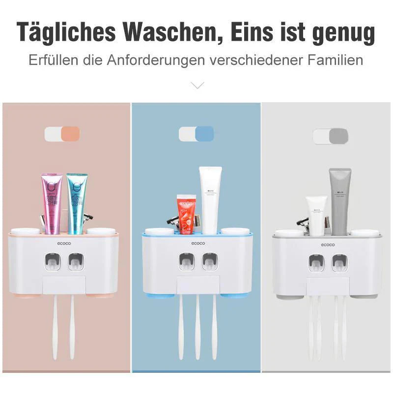 Practical Toothbrush Holder and Toothpaste Dispenser Set