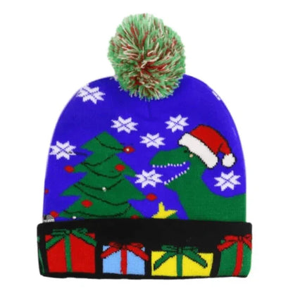 Christmas Led Knitted Hat with a Festive Design