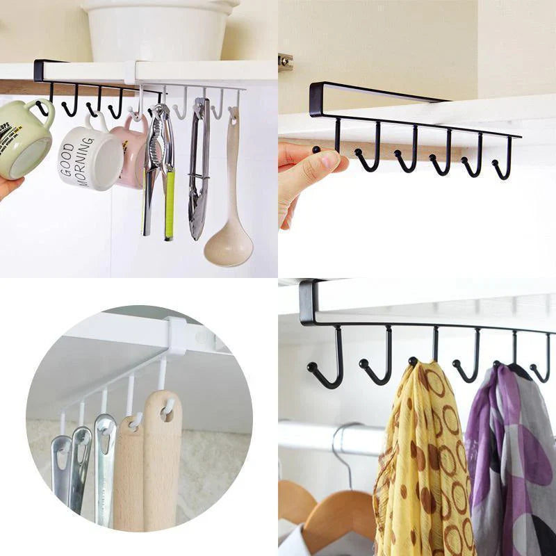 Space - Saving Hook Rack, 2 Pieces