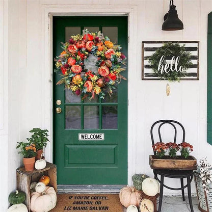 Autumnal Pumpkin Wreath - Stylish Decoration for Your Front Door