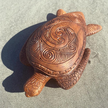 Tropical Turtle Figurine - Decorative Element Made From Synthetic Resin