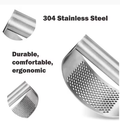 Ergonomic Stainless Steel Garlic Press