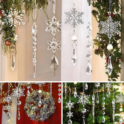 Crystal Snowflakes Christmas Tree Decorations