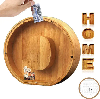 Customisable Wooden Savings Box - Stylish and Sustainable