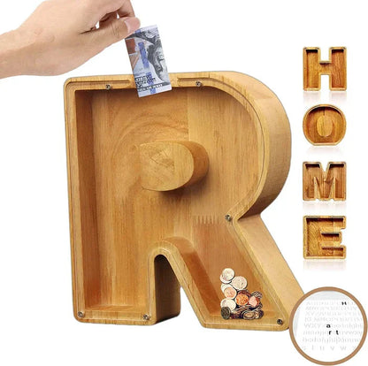 Customisable Wooden Savings Box - Stylish and Sustainable