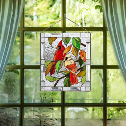 Stained Glass Bird Pendant for Window Decoration