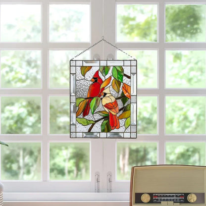 Stained Glass Bird Pendant for Window Decoration