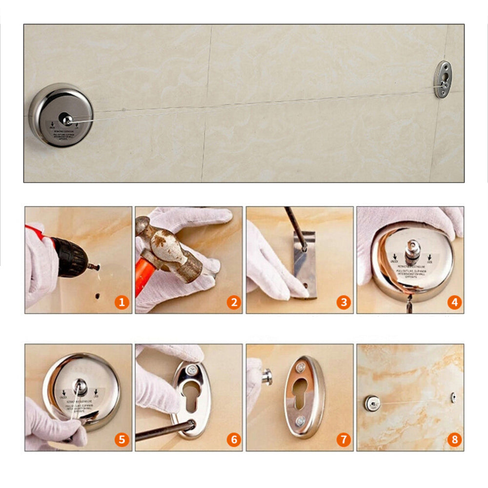 Practical Telescopic Stainless Steel Washing Line