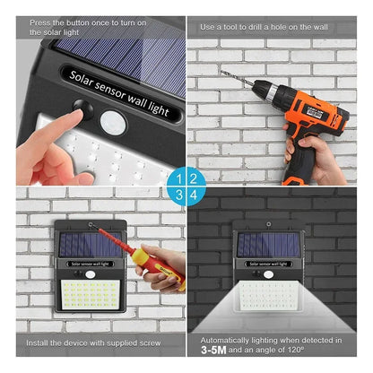 Super Bright Solar Wall Lights with Motion Sensor - Set of 20