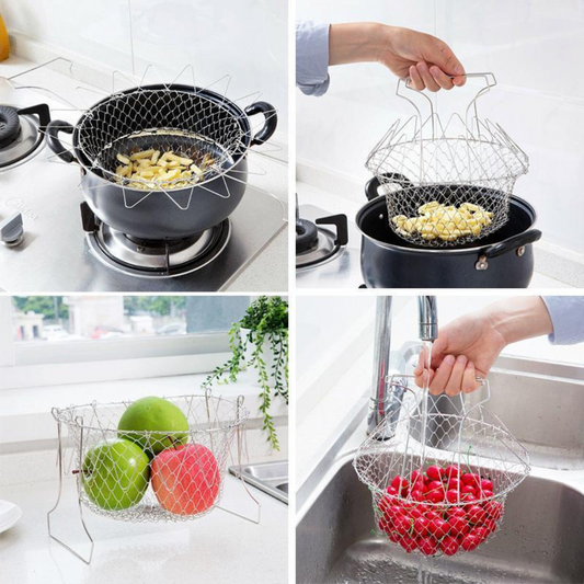 Foldable Stainless Steel Kitchen Strainer
