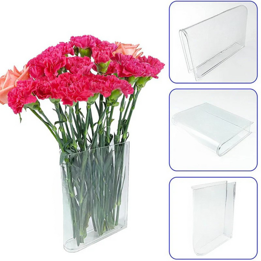 Dekobuch - Book - Shaped Acrylic Vase for Stylish Living Spaces