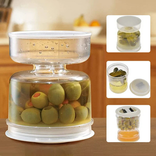 Picklefresh - the Practical Pickle & Olive Container with Sieve