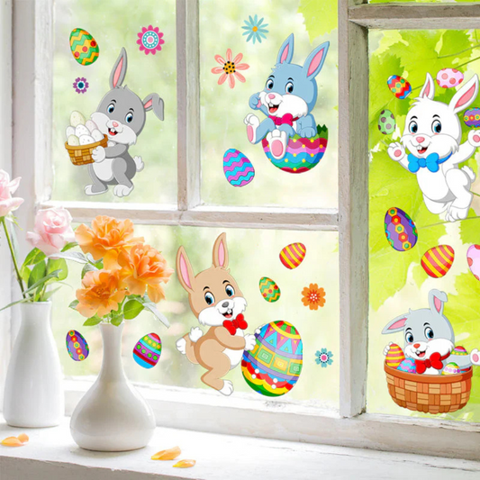 Spring Magic - Easter Bunny Window Stickers for a Festive Decoration