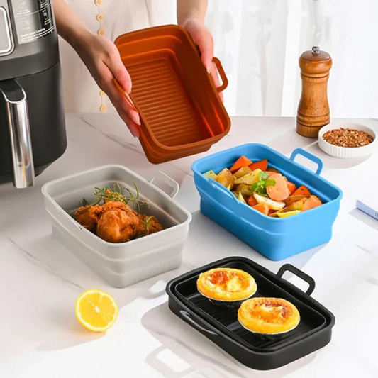 Foldable Silicone Baking Tray for Hot Air Fryers - Reusable & Practical