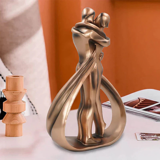 Couple Hugging Resin Sculpture