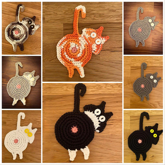 Catpaws - Handmade Knitted Coasters