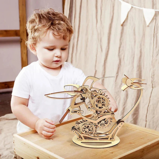 Kinetic Hummingbird Wood Sculpture - Movement Meets Art