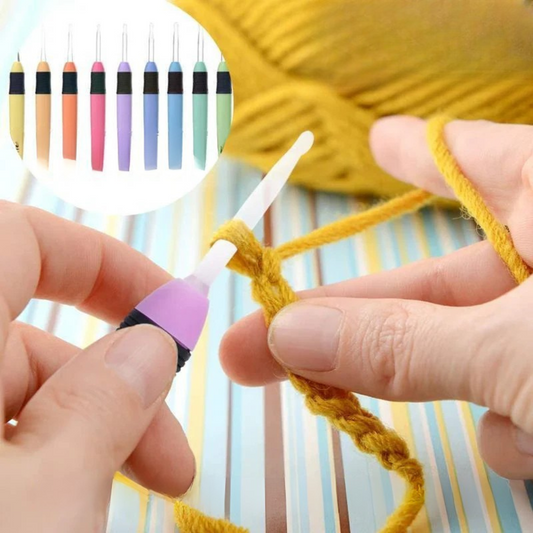 Luminous Crochet Hook Set - 9 Pieces for Creative Handicrafts