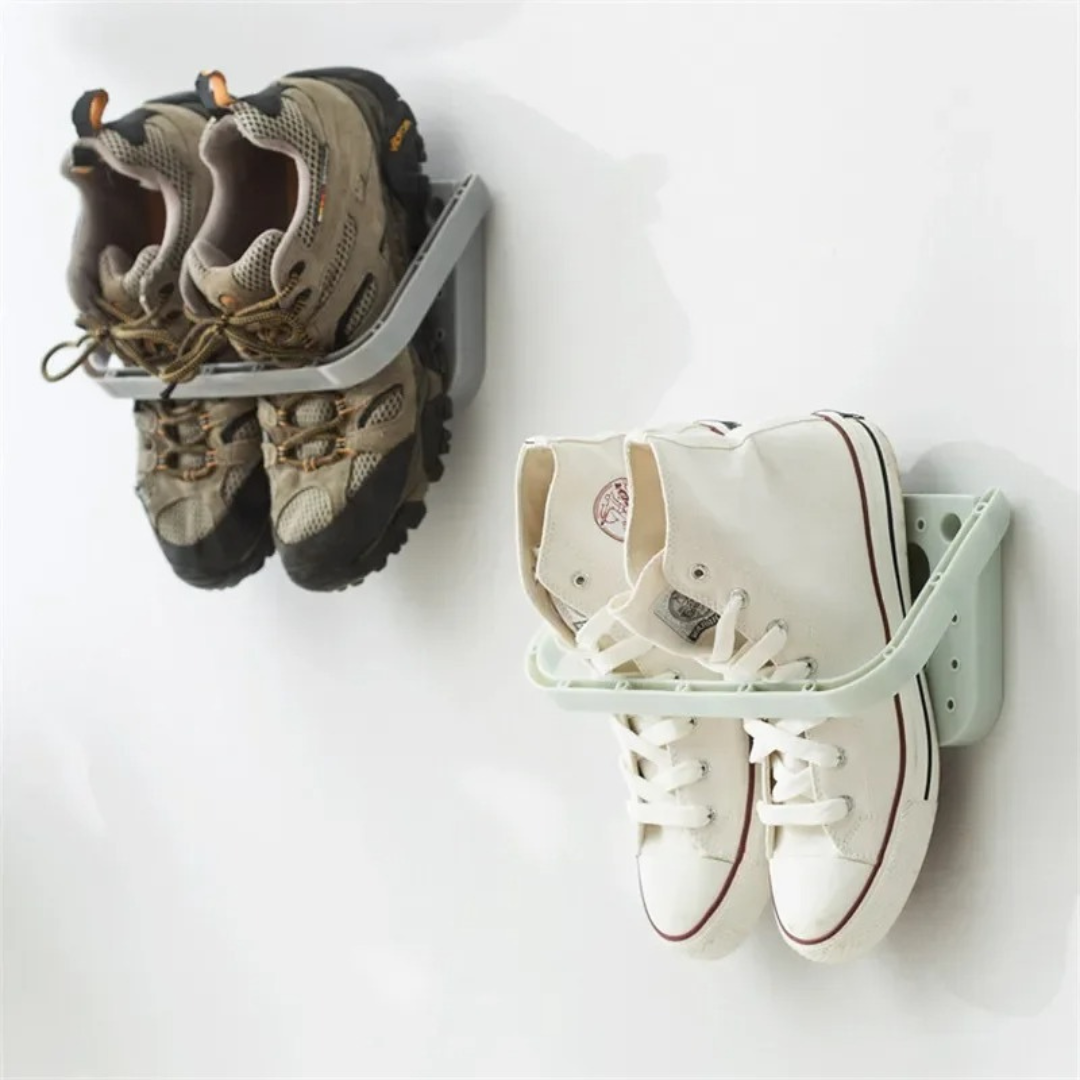 Wall Shelf for Shoes with Integrated Holder