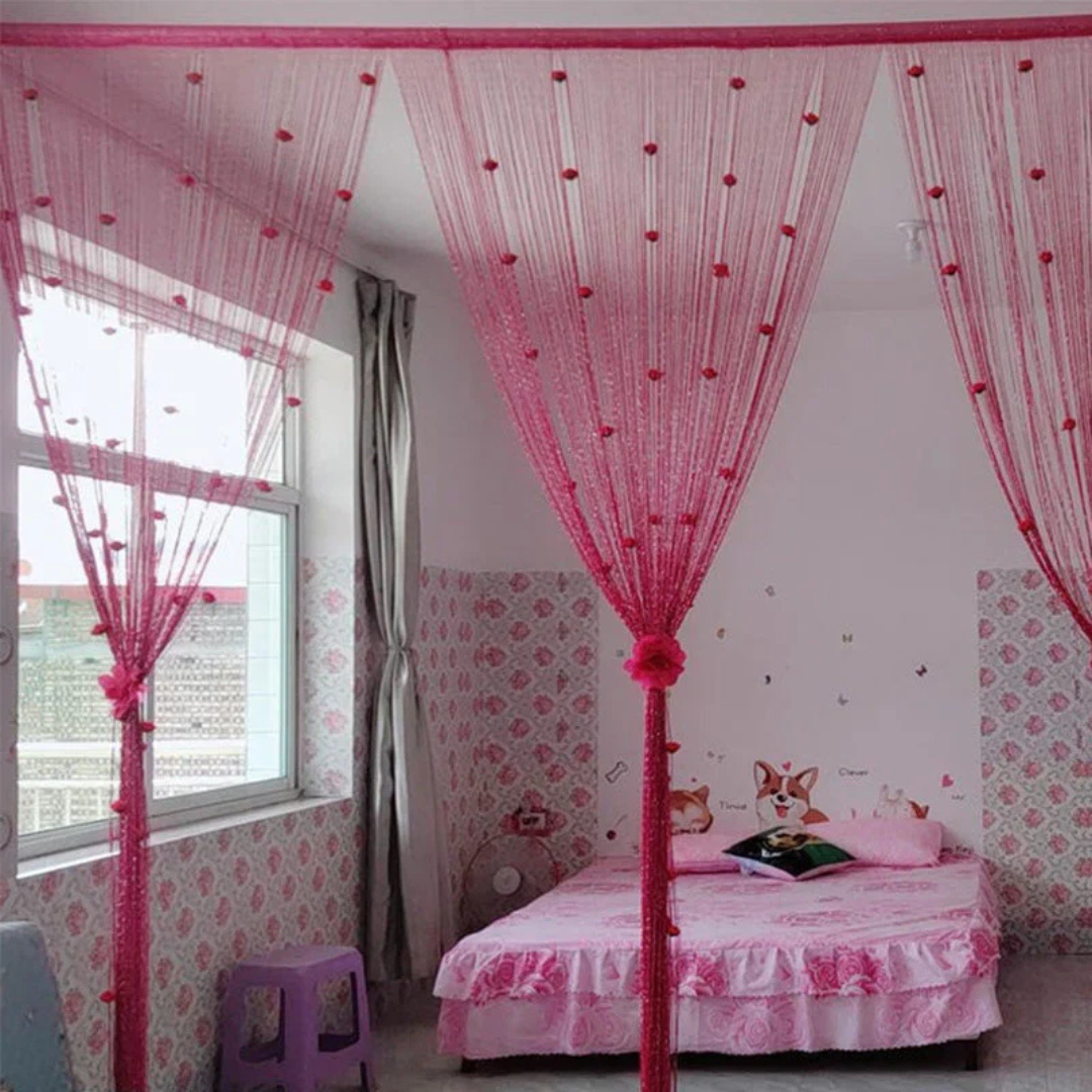 Elegant Rose Thread Door Curtain - Stylish Decoration for Your Home