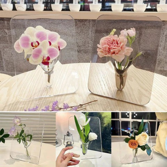 Elegant Acrylic Picture Frame Vase - Stylish Decoration for Any Home!