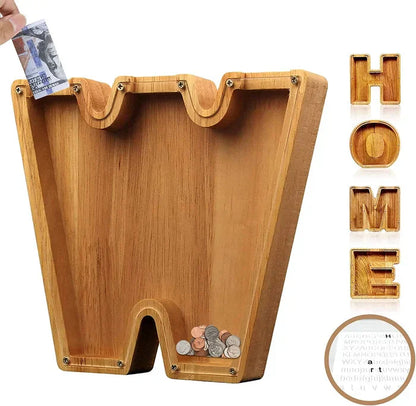 Customisable Wooden Savings Box - Stylish and Sustainable