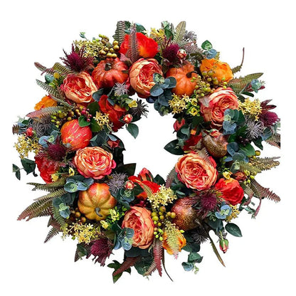 Autumnal Pumpkin Wreath - Stylish Decoration for Your Front Door