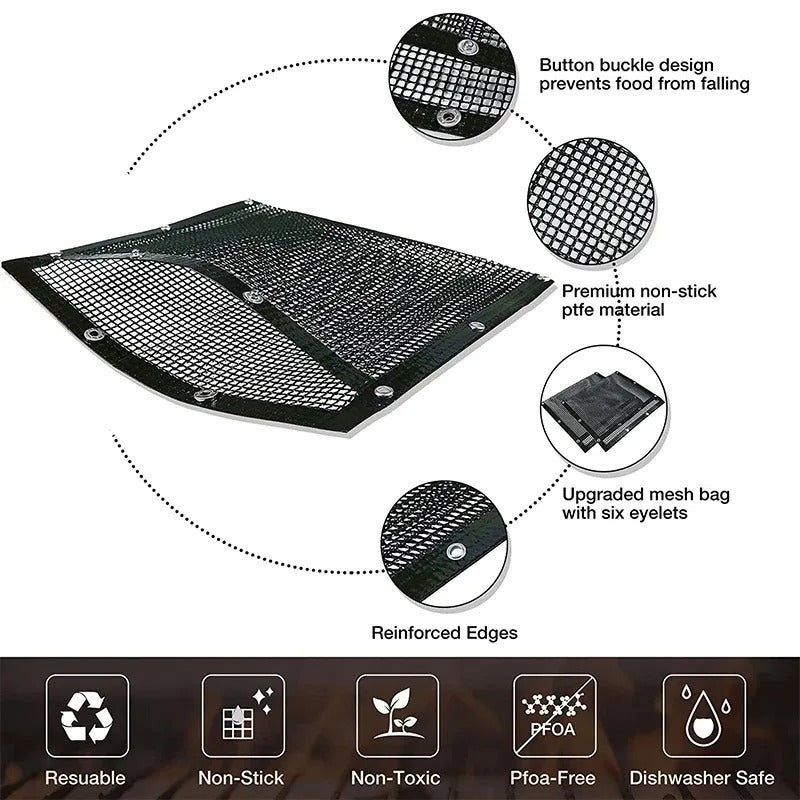 Reusable Non - Stick Mesh Grill Bag