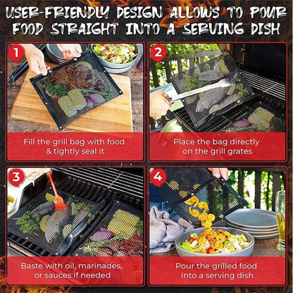 Reusable Non - Stick Mesh Grill Bag