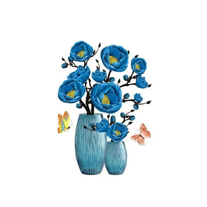 3d Flower Wall Tattoo Set - Diy Plant Vase