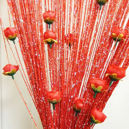Elegant Rose Thread Door Curtain - Stylish Decoration for Your Home